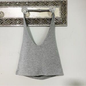 Brandy Melville Grey Halter Crop Top